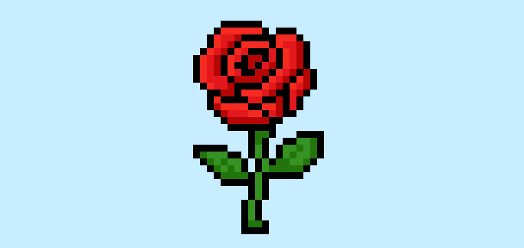 How to Make a Pixel Art Rose for Beginners