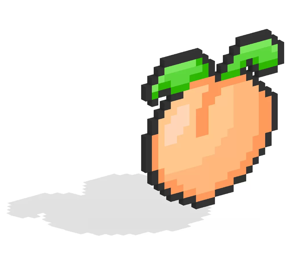 3D Pixel Art Peach
