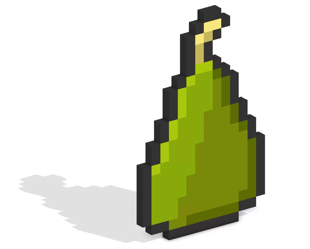 3D Pixel Art Pear