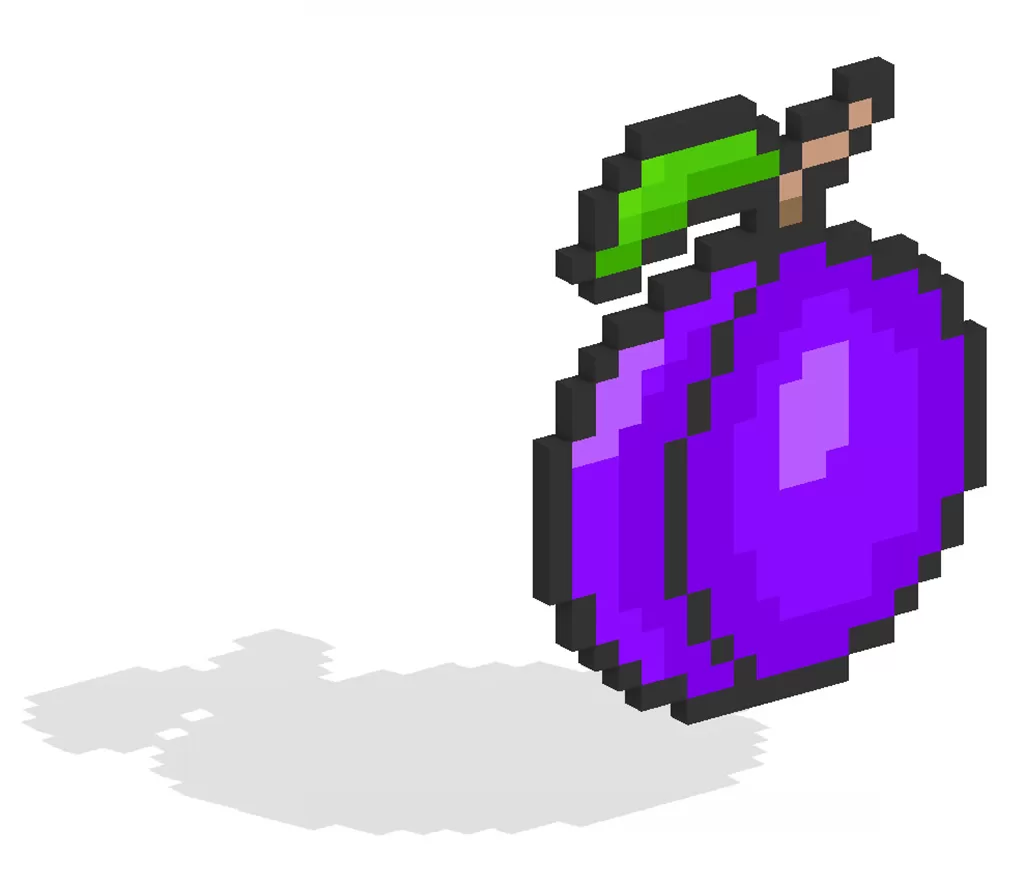 3D Pixel Art Plum