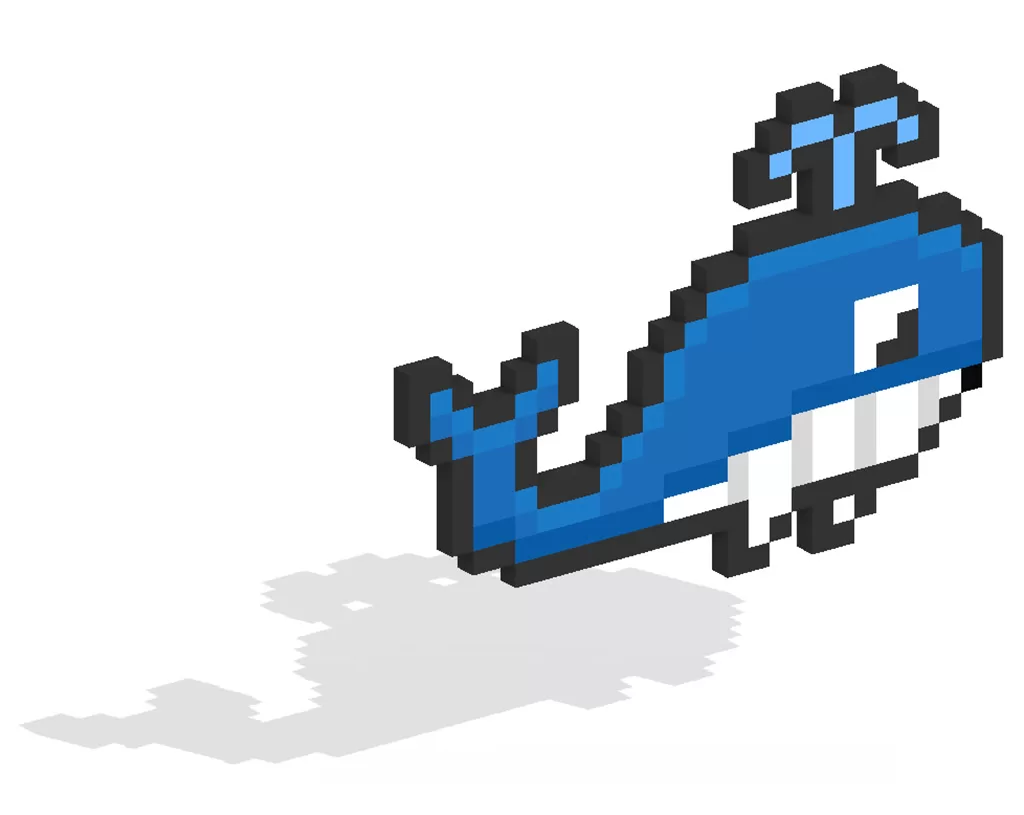 3D Pixel Art Whale