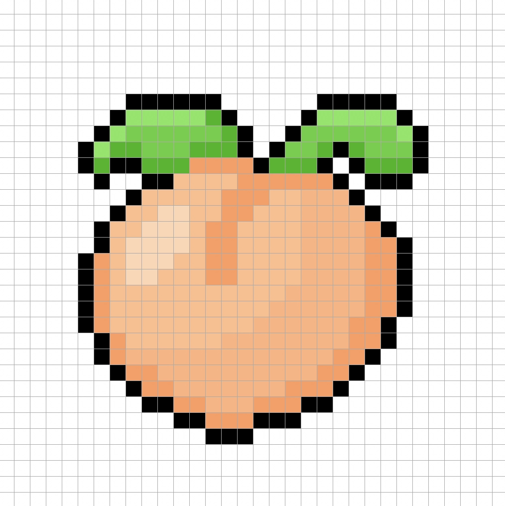 Adding highlights to the 8 bit pixel peach